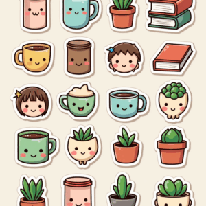 Kawaii & Chibi Style - Sticker Sheet v6